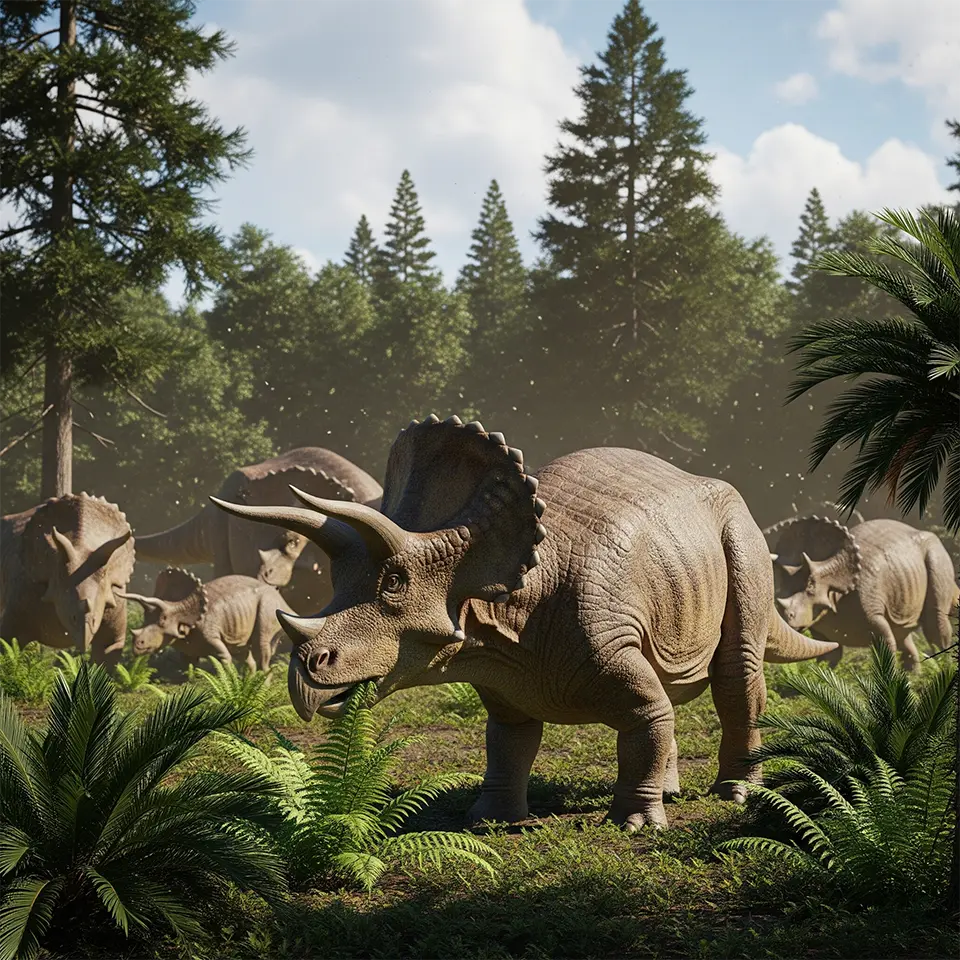 Eine Gruppe von Dinosauriern