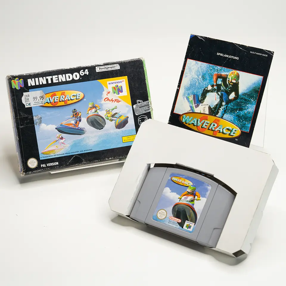 Nintendo 64 Spiel „Wave Race 64“ mit Originalverpackung, Modul und Anleitung